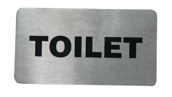 Zelfklevend plaatje alu 110x60mm - "Toilet"